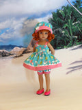 Springtime Sun - babydoll top, bloomers, hat & sandals for Little Darling Doll