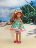 Springtime Sun - babydoll top, bloomers, hat & sandals for Little Darling Doll