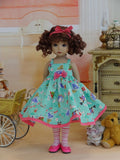Springtime In Wonderland - dress, tights & shoes for Little Darling Doll