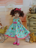 Springtime In Wonderland - dress, tights & shoes for Little Darling Doll