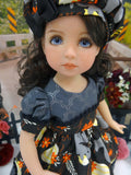 Squirrels in Fall - dress, hat, tights & shoes for Little Darling Doll or 33cm BJD