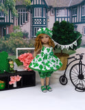 St. Patty - babydoll top, bloomers, hat & sandals for Little Darling Doll or 33cm BJD