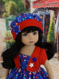 Star Spangled - dress, jacket, hat & sandals for Little Darling Doll