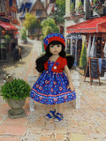Star Spangled - dress, jacket, hat & sandals for Little Darling Doll