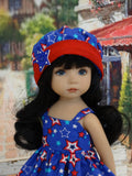 Star Spangled - dress, jacket, hat & sandals for Little Darling Doll