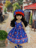 Star Spangled - dress, jacket, hat & sandals for Little Darling Doll