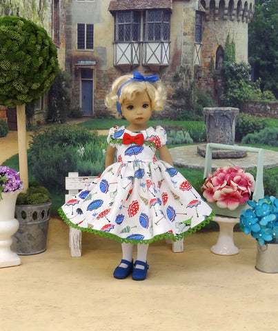 Stormy Weather - dress, tights & shoes for Little Darling Doll or other 33cm BJD