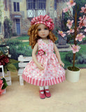 Strawberry Dream - dress, hat, socks & shoes for Little Darling Doll or 33cm BJD
