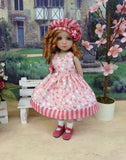 Strawberry Dream - dress, hat, socks & shoes for Little Darling Doll or 33cm BJD