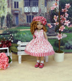Strawberry Dream - dress, hat, socks & shoes for Little Darling Doll or 33cm BJD