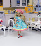 Strawberry Garden - dress, hat, socks & shoes for Little Darling Doll or 33cm BJD