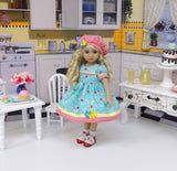 Strawberry Garden - dress, hat, socks & shoes for Little Darling Doll or 33cm BJD