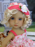 Strawberry Spritzer - dress, hat, tights & shoes for Little Darling Doll