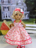 Strawberry Spritzer - dress, hat, tights & shoes for Little Darling Doll