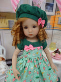 Strawberry Sweets - dress, hat, tights & shoes for Little Darling Doll or 33cm BJD