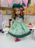 Strawberry Sweets - dress, hat, tights & shoes for Little Darling Doll or 33cm BJD