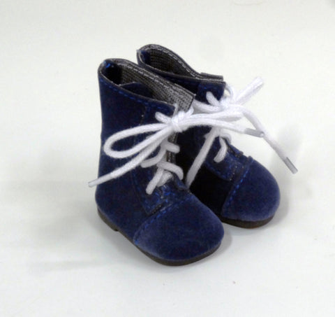 Lace Up Boots - Suede Navy