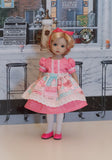Sugar Cookie - dress & apron ensemble with tights & shoes for Little Darling Doll or 33cm BJD
