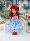 Summer Berry - dress, hat, socks & shoes for Little Darling Doll or 33cm BJD