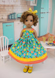Summer Citrus - dress, socks & shoes for Little Darling Doll or 33cm BJD
