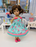 Summer Flamingo - dress & shoes for Little Darling Doll or 33cm BJD