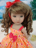 Summer Floral - dress, tights & shoes for Little Darling Doll or 33cm BJD