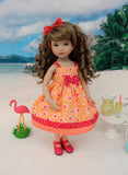 Summer Floral - dress, tights & shoes for Little Darling Doll or 33cm BJD