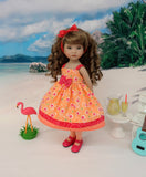 Summer Floral - dress, tights & shoes for Little Darling Doll or 33cm BJD