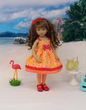 Summer Floral - dress, tights & shoes for Little Darling Doll or 33cm BJD