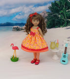 Summer Floral - dress, tights & shoes for Little Darling Doll or 33cm BJD