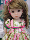 Summer Iris - dress, tights & shoes for Little Darling Doll or 33cm BJD