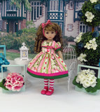 Summer Iris - dress, tights & shoes for Little Darling Doll or 33cm BJD