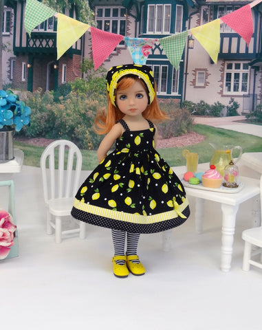 Summer Lemonade - dress, kerchief, tights & shoes for Little Darling Doll or 33cm BJD