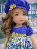 Summer Meadow - dress, hat, socks & shoes for Little Darling Doll or 33cm BJD