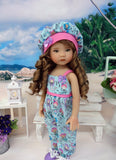 Summer Mermaid - romper, hat, socks & shoes for Little Darling Doll or 33cm BJD
