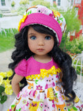 Summer Owl - dress, hat, tights & shoes for Little Darling Doll or 33cm BJD