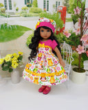 Summer Owl - dress, hat, tights & shoes for Little Darling Doll or 33cm BJD