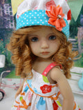 Summer Robins - dress, hat & sandals for Little Darling Doll or 33cm BJD