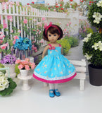 Summer Rosebud - dress, tights & shoes for Little Darling Doll or 33cm BJD