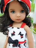 Summer Scottie - romper, hat & sandals for Little Darling Doll or 33cm BJD