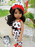 Summer Scottie - romper, hat & sandals for Little Darling Doll or 33cm BJD