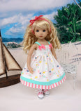 Summer Sea Turtle - dress, socks & shoes for Little Darling Doll or 33cm BJD
