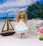 Summer Sea Turtle - dress, socks & shoes for Little Darling Doll or 33cm BJD