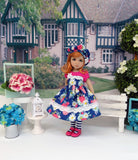 Summer Zinnia - dress, hat, tights & shoes for Little Darling Doll or 33cm BJD