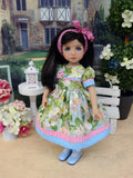 Summertime Beauty - dress, tights & shoes for Little Darling Doll or 33cm BJD