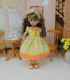 Sunny Bouquet - dress, tights & shoes for Little Darling Doll or 33cm BJD