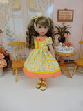 Sunny Bouquet - dress, tights & shoes for Little Darling Doll or 33cm BJD