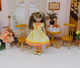Sunny Bouquet - dress, tights & shoes for Little Darling Doll or 33cm BJD