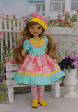 Sunny Daze - dress, hat, tights & shoes for Little Darling Doll