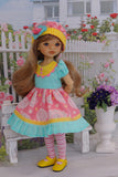 Sunny Daze - dress, hat, tights & shoes for Little Darling Doll